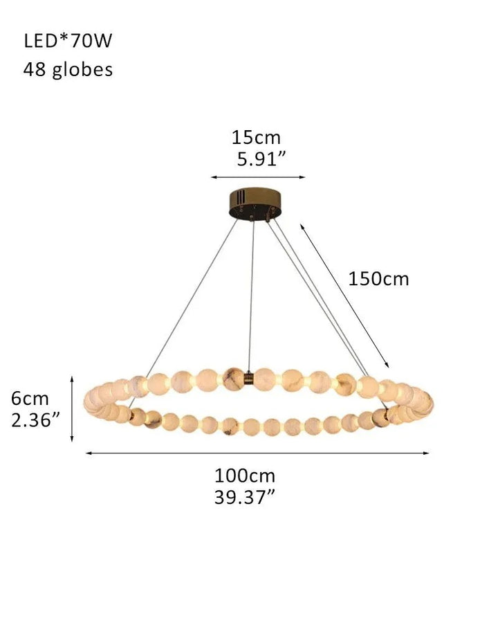 Alabaster Cirque Ring Chandelier