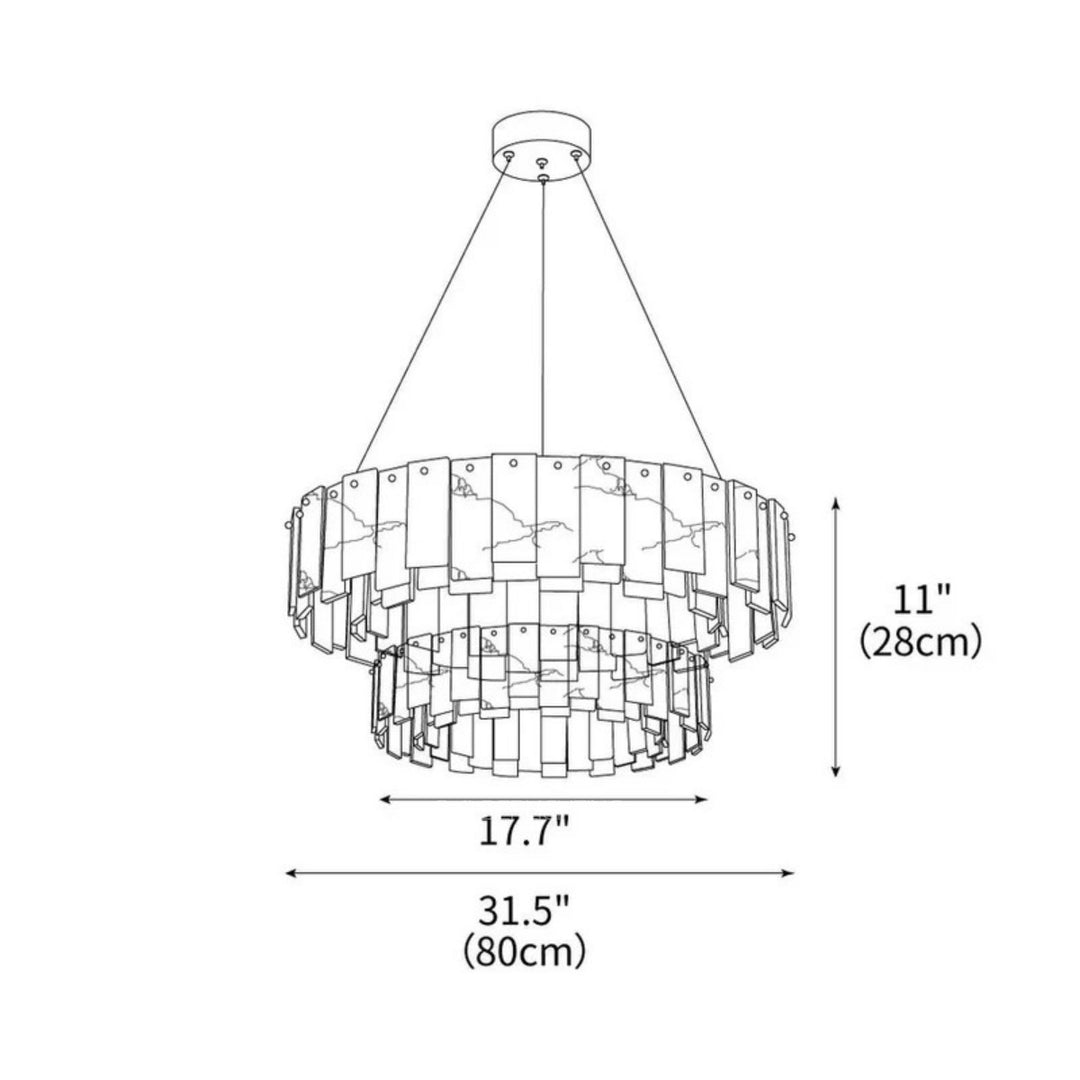 Alabaster Double Round Chandelier