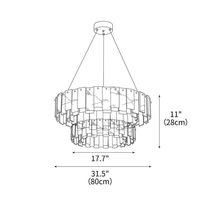 Alabaster Double Round Chandelier