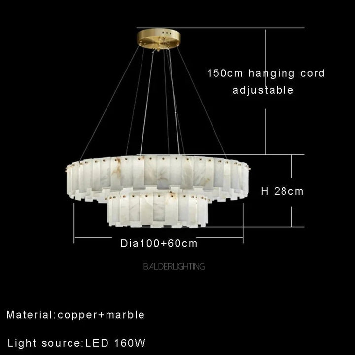 Alabaster Double Round Chandelier