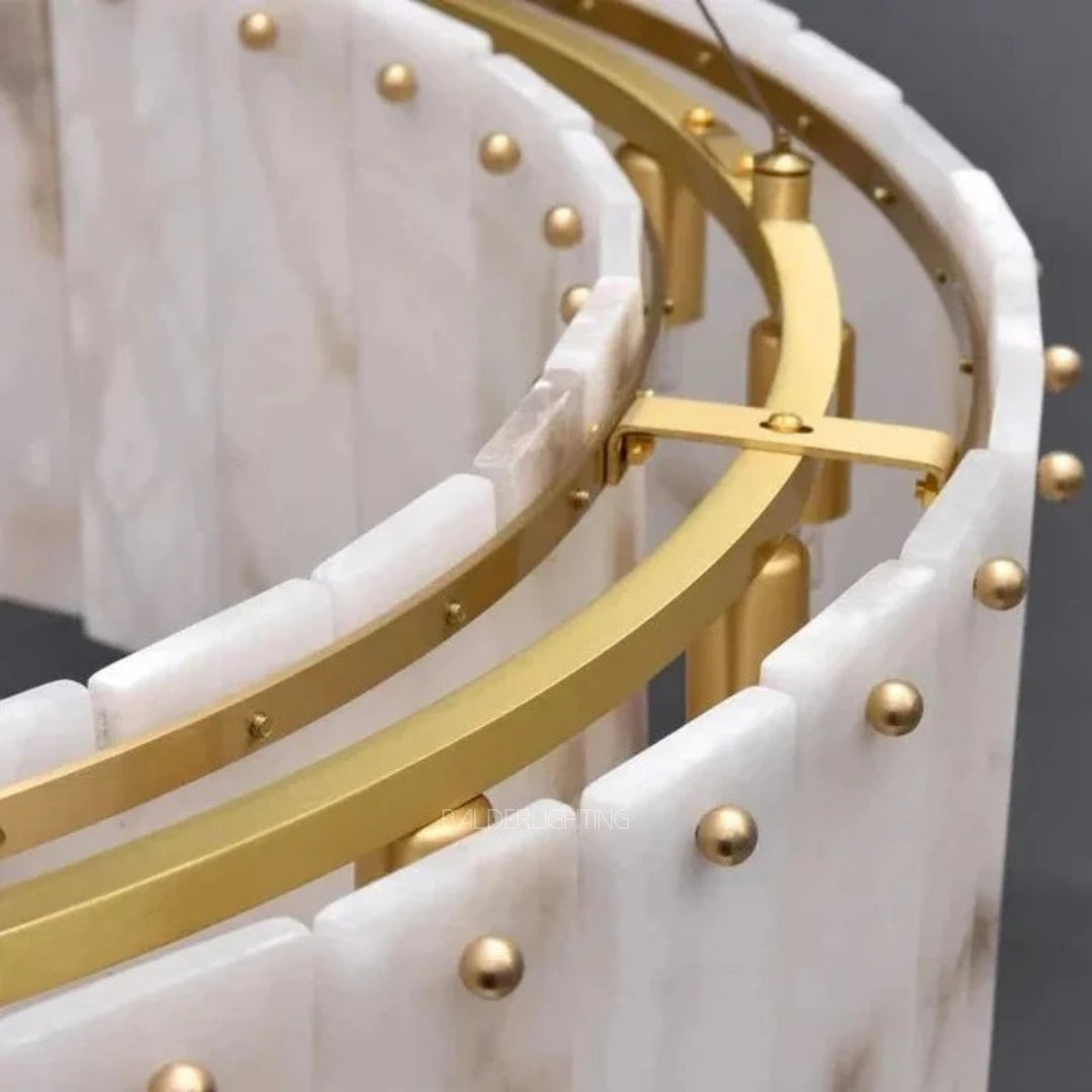 Alabaster Double Round Chandelier