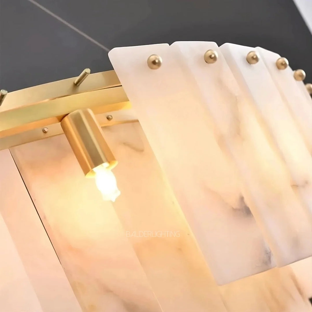 Alabaster Double Round Chandelier