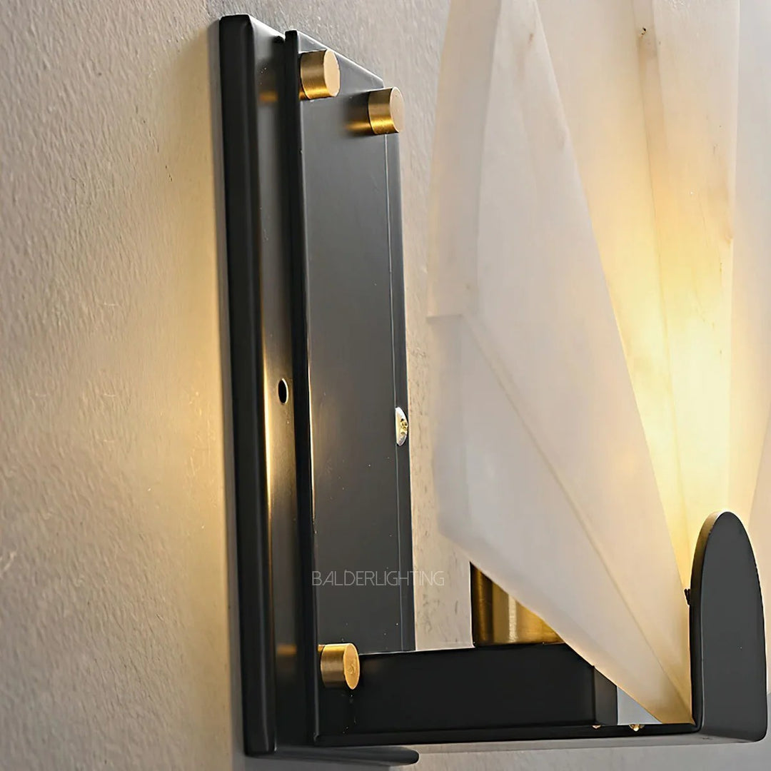 Alabaster Fan Wall Sconce