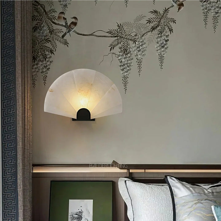 Alabaster Fan Wall Sconce