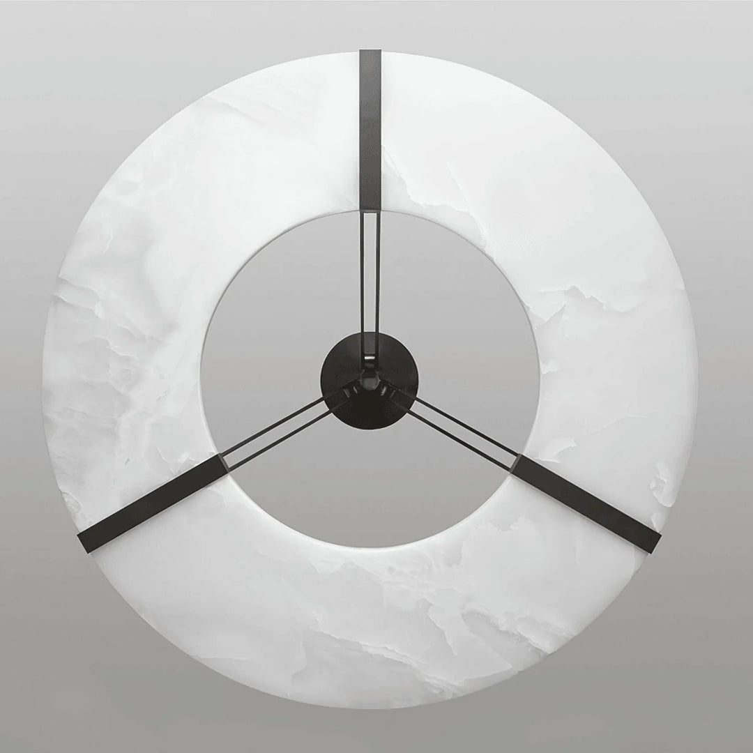 Alabaster Halo Pendant Light – Black & White LED Chandelier