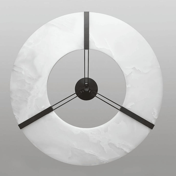 Alabaster Halo Pendant Light – Black & White LED Chandelier