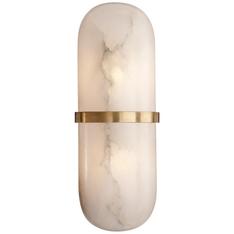 Alabaster Melange Round Form Sconce