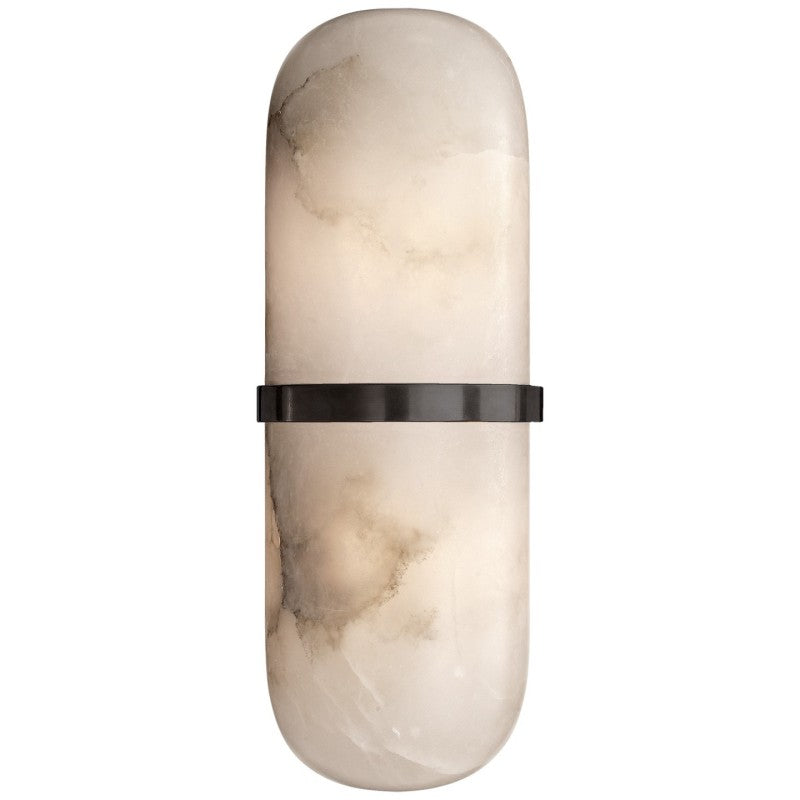 Alabaster Melange Round Form Sconce