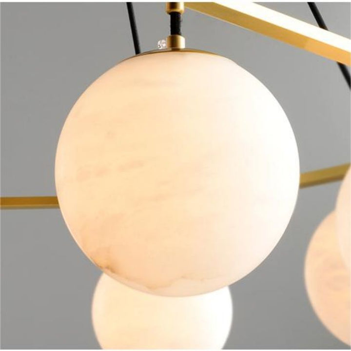 Alabaster Modern Round Ball Chandelier