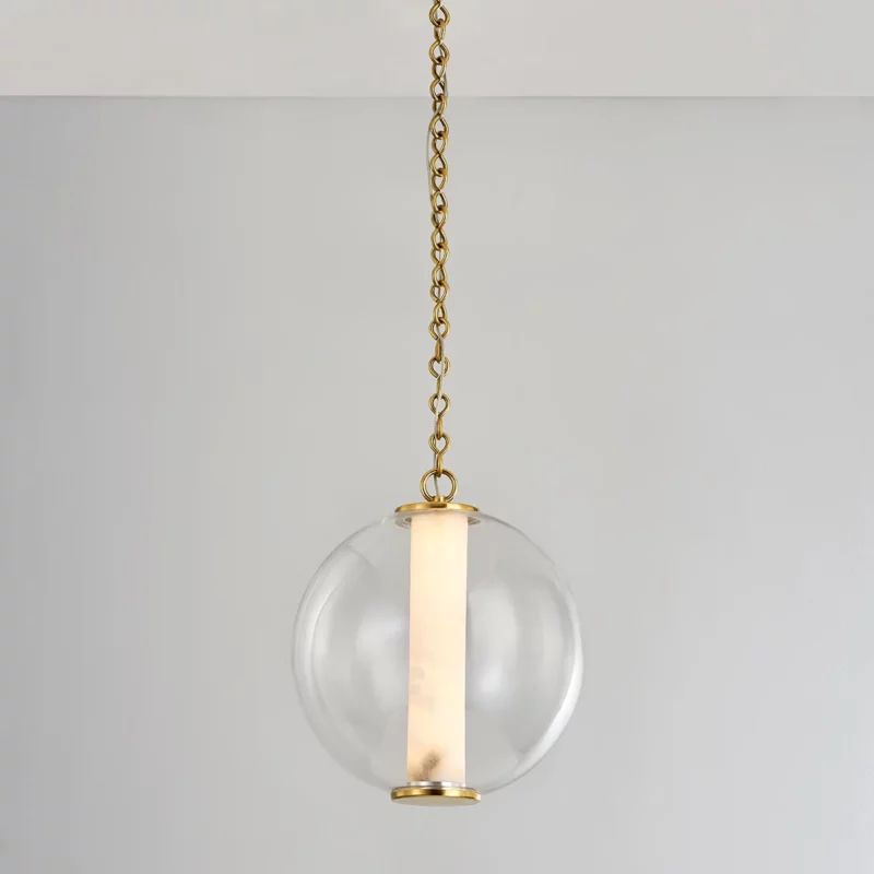 Alabaster Tube Globe Pendant Light