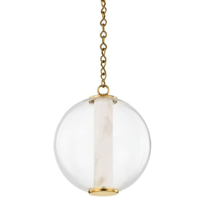 Alabaster Tube Globe Pendant Light