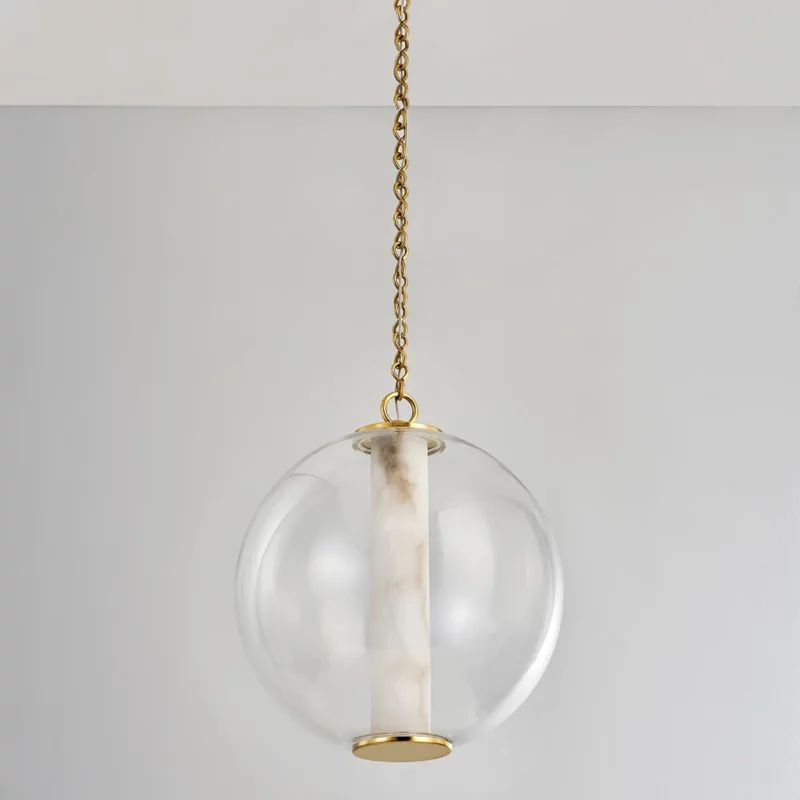 Alabaster Tube Globe Pendant Light