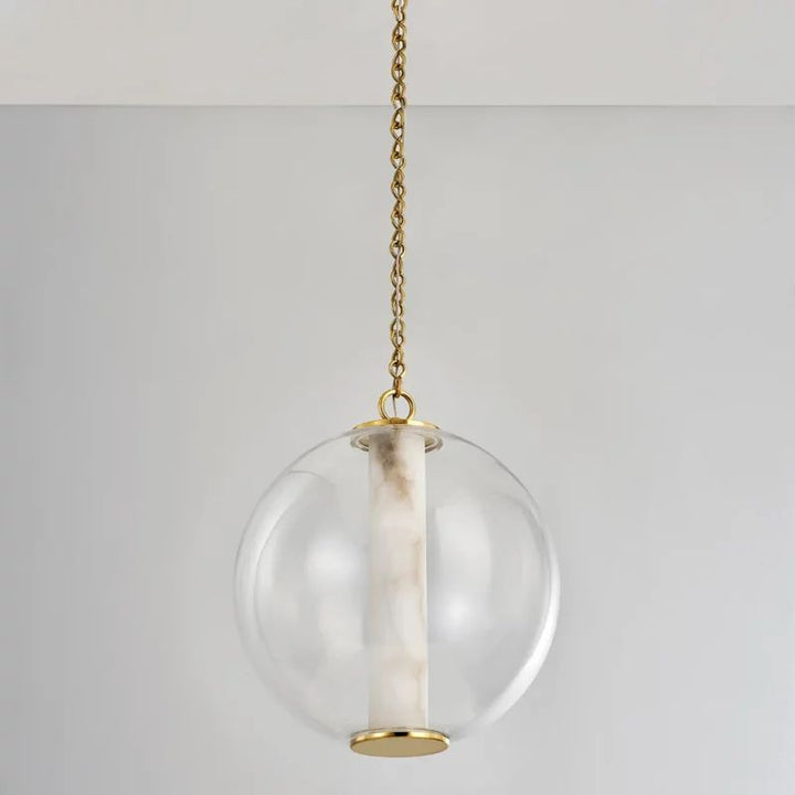 Alabaster Tube Globe Pendant Light