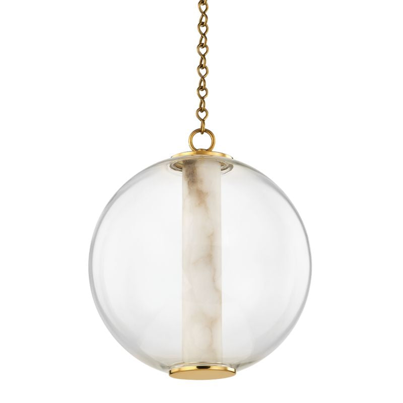 Alabaster Tube Globe Pendant Light