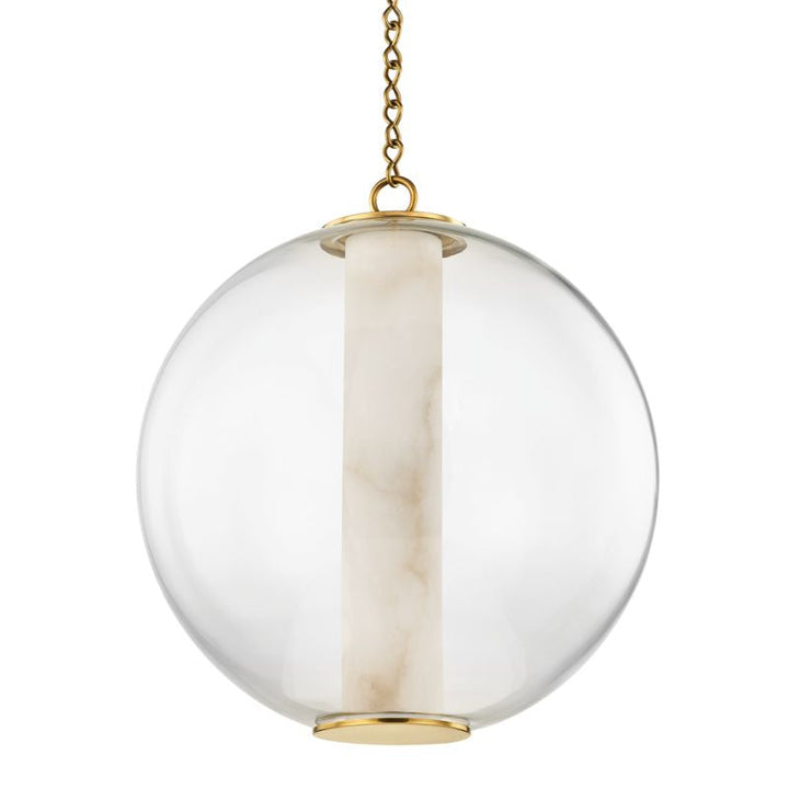 Alabaster Tube Globe Pendant Light