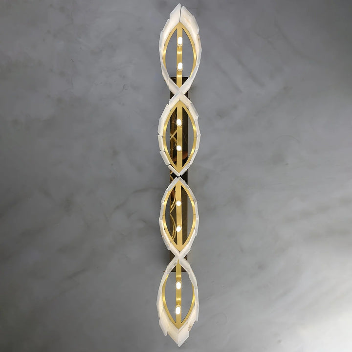 Alabaster Pendant Lamp with Gold & White Finish