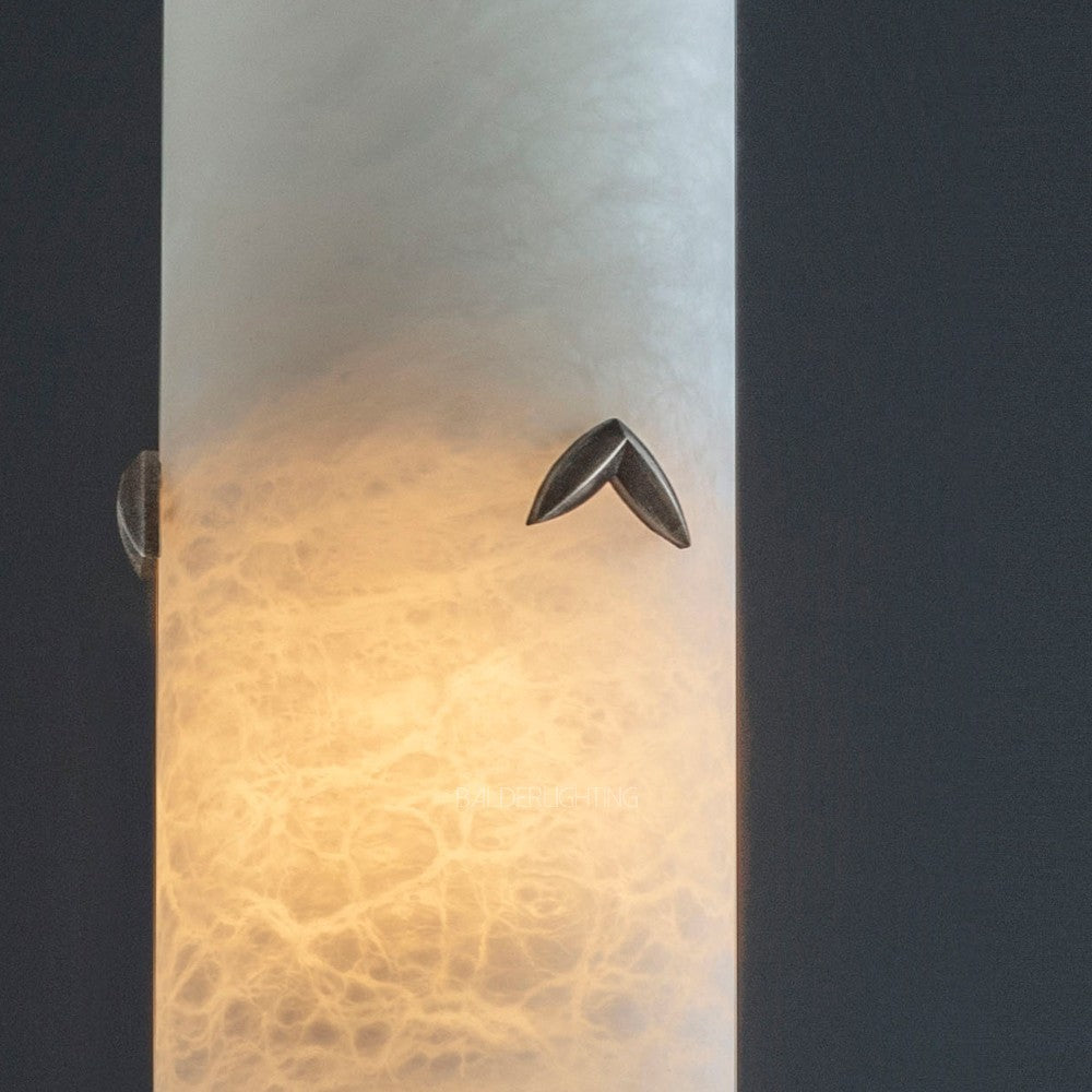 Alabaster Pendant Light with Leaf