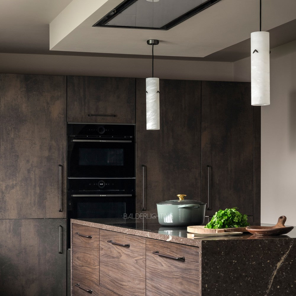 Alabaster Pendant Light with Leaf