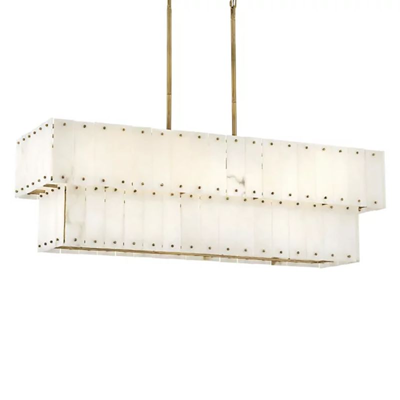 Alabaster Rancho  2-Tier Linear Chandelier