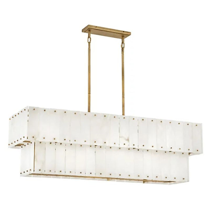 Alabaster Rancho  2-Tier Linear Chandelier