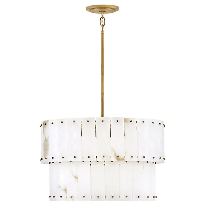 Alabaster Rancho  2-Tier Round Chandelier (Middle)