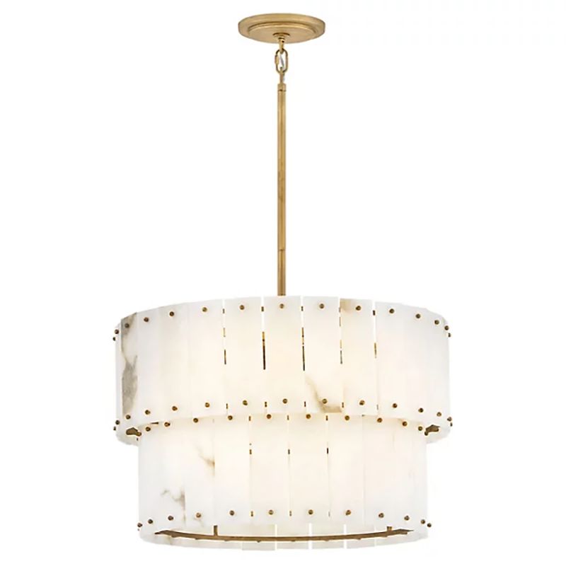 Alabaster Rancho  2-Tier Round Chandelier (Middle)