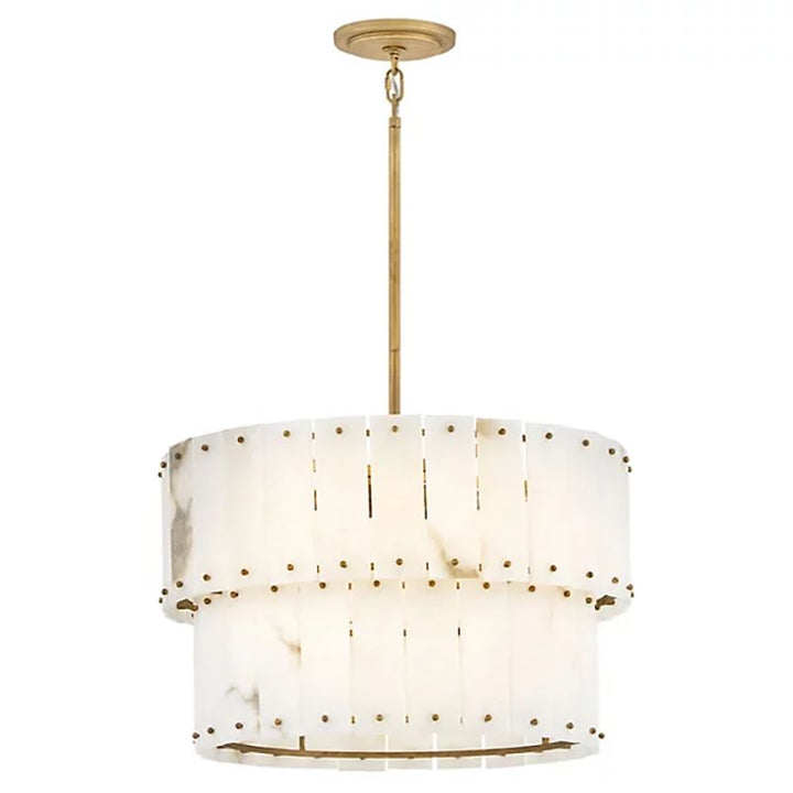 Alabaster Rancho  2-Tier Round Chandelier (Middle)