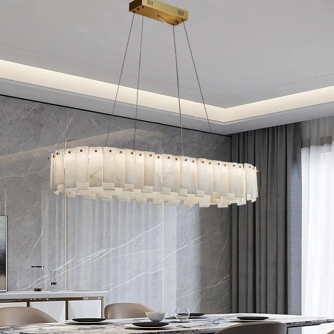 Alabaster Roma Halo Linear Chandelier