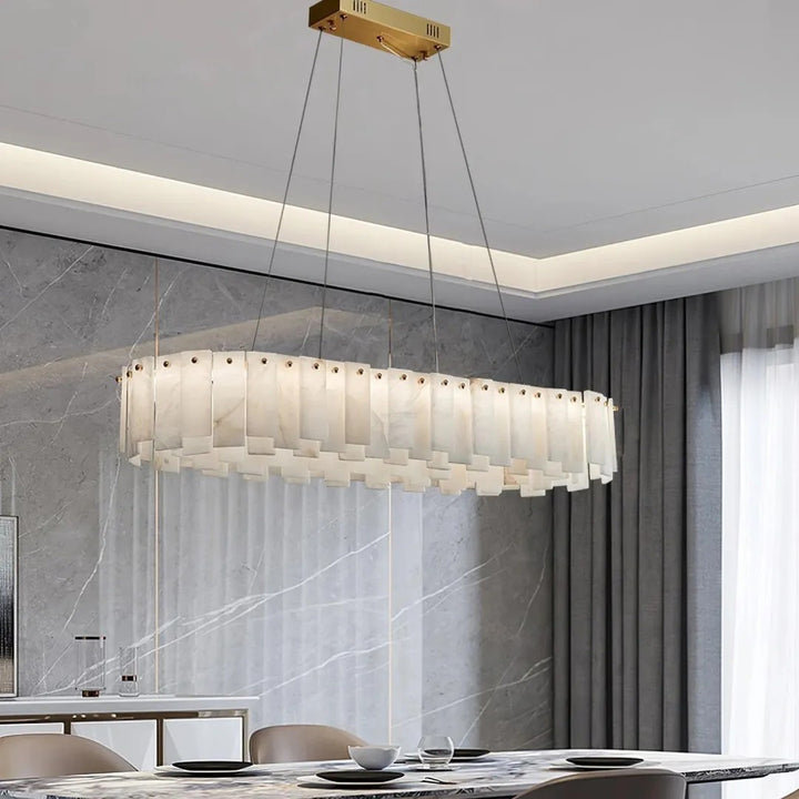 Alabaster Roma Halo Linear Chandelier