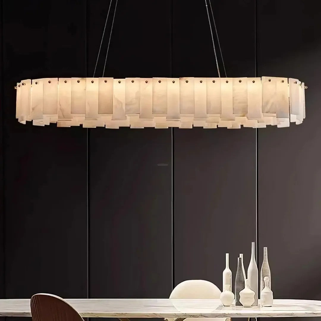 Alabaster Roma Halo Linear Chandelier