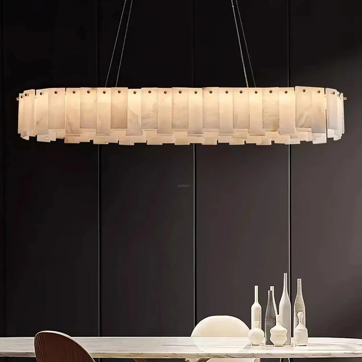 Alabaster Roma Halo Linear Chandelier