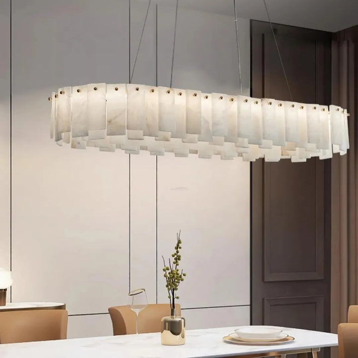 Alabaster Roma Halo Linear Chandelier