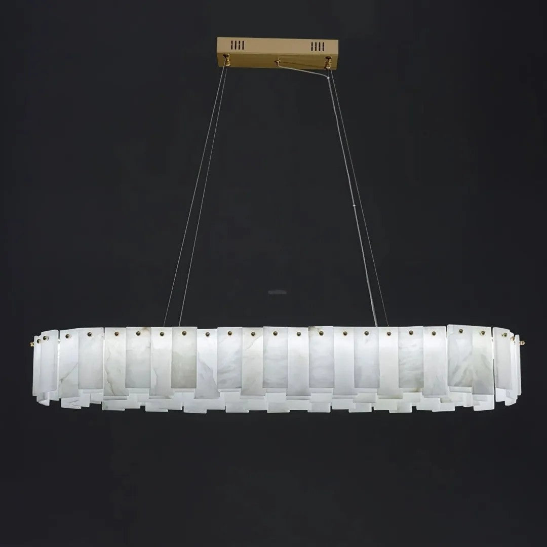Alabaster Roma Halo Linear Chandelier