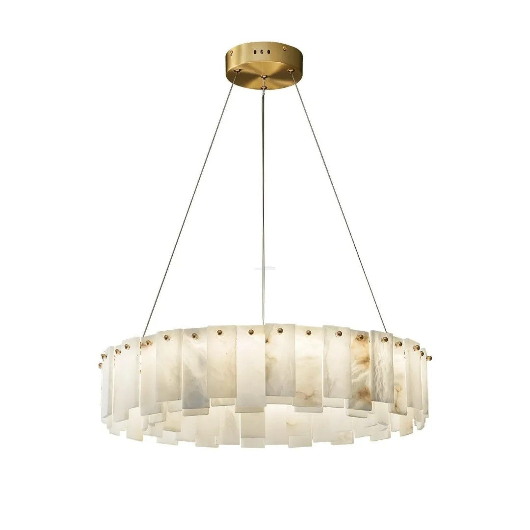 Alabaster Roma Halo Round Chandelier