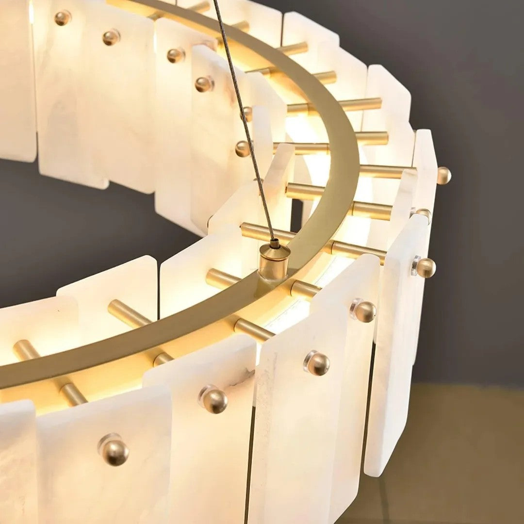 Alabaster Roma Halo Round Chandelier