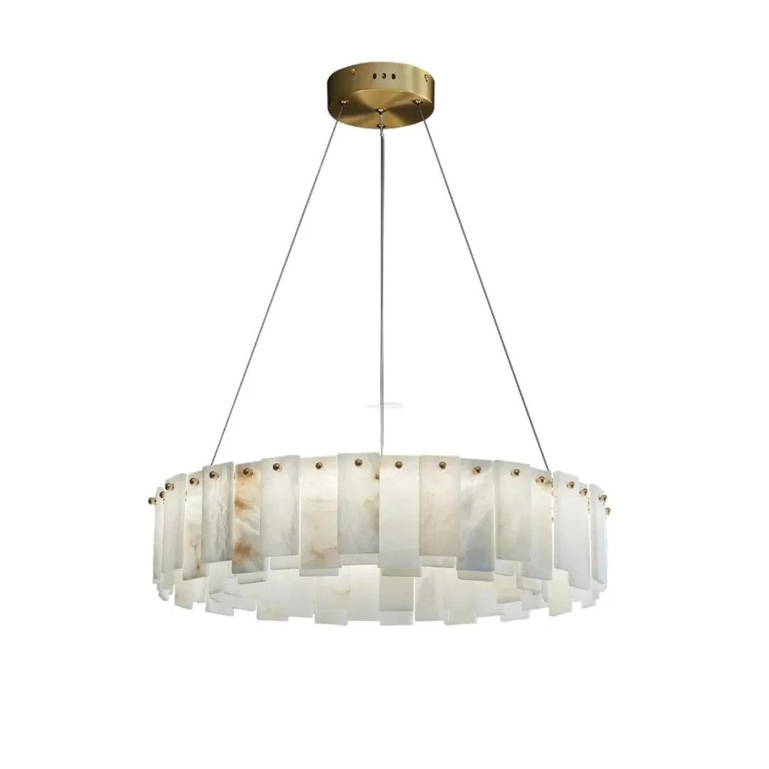 Alabaster Roma Halo Round Chandelier
