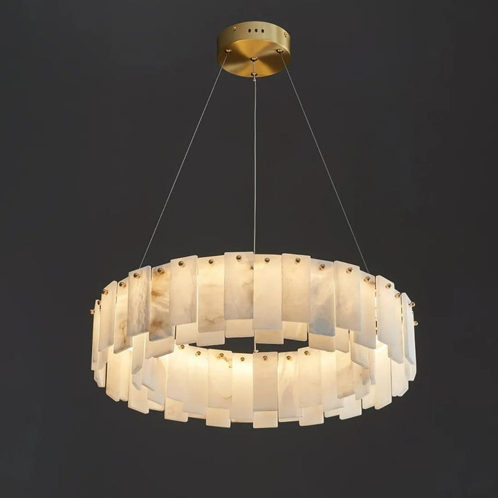 Alabaster Roma Halo Round Chandelier