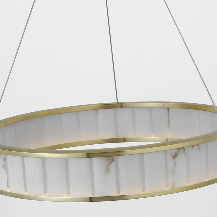 Alabaster Round LED Ring Chandelier 30"D