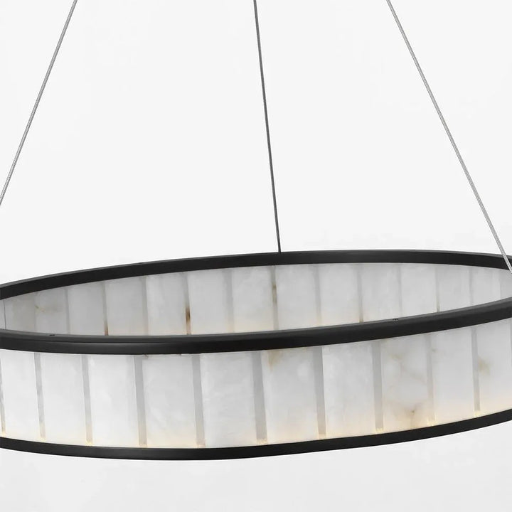 Alabaster Round LED Ring Chandelier 40"D