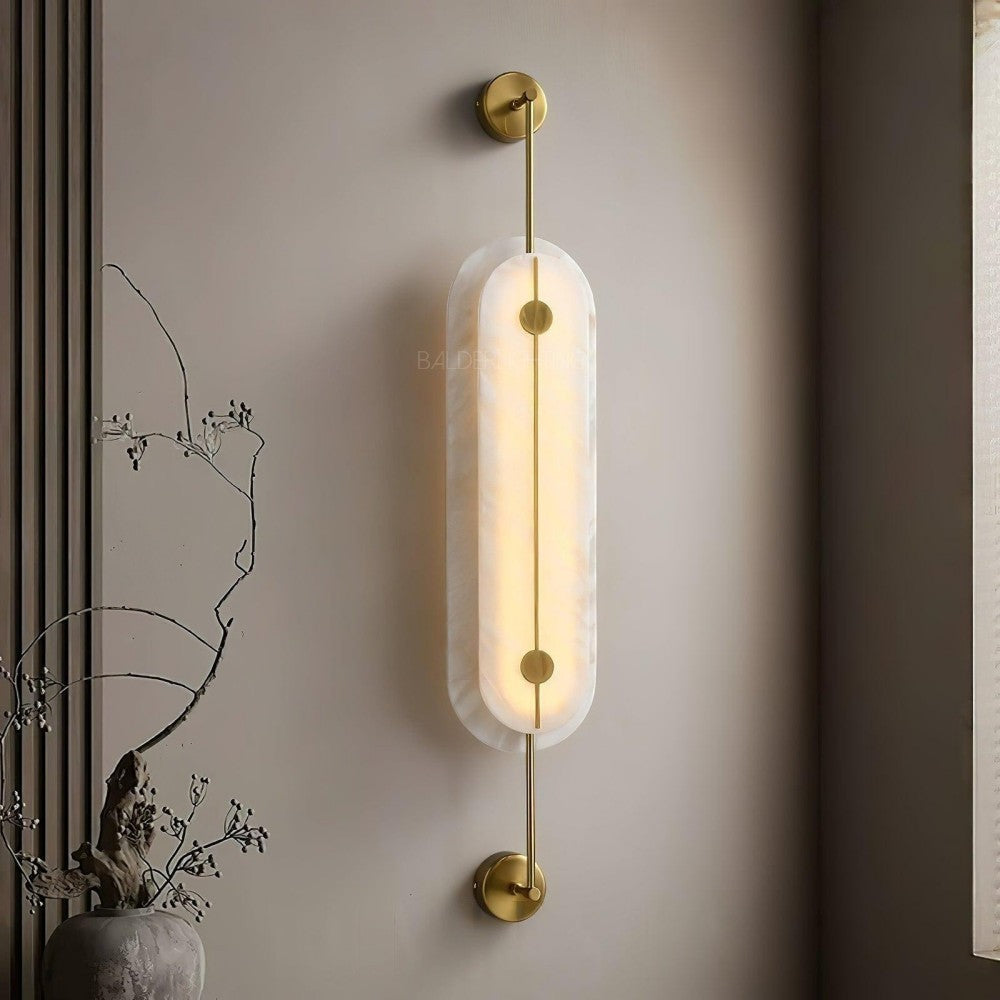 Alabaster Solvane Slim Oval Wall Sconce