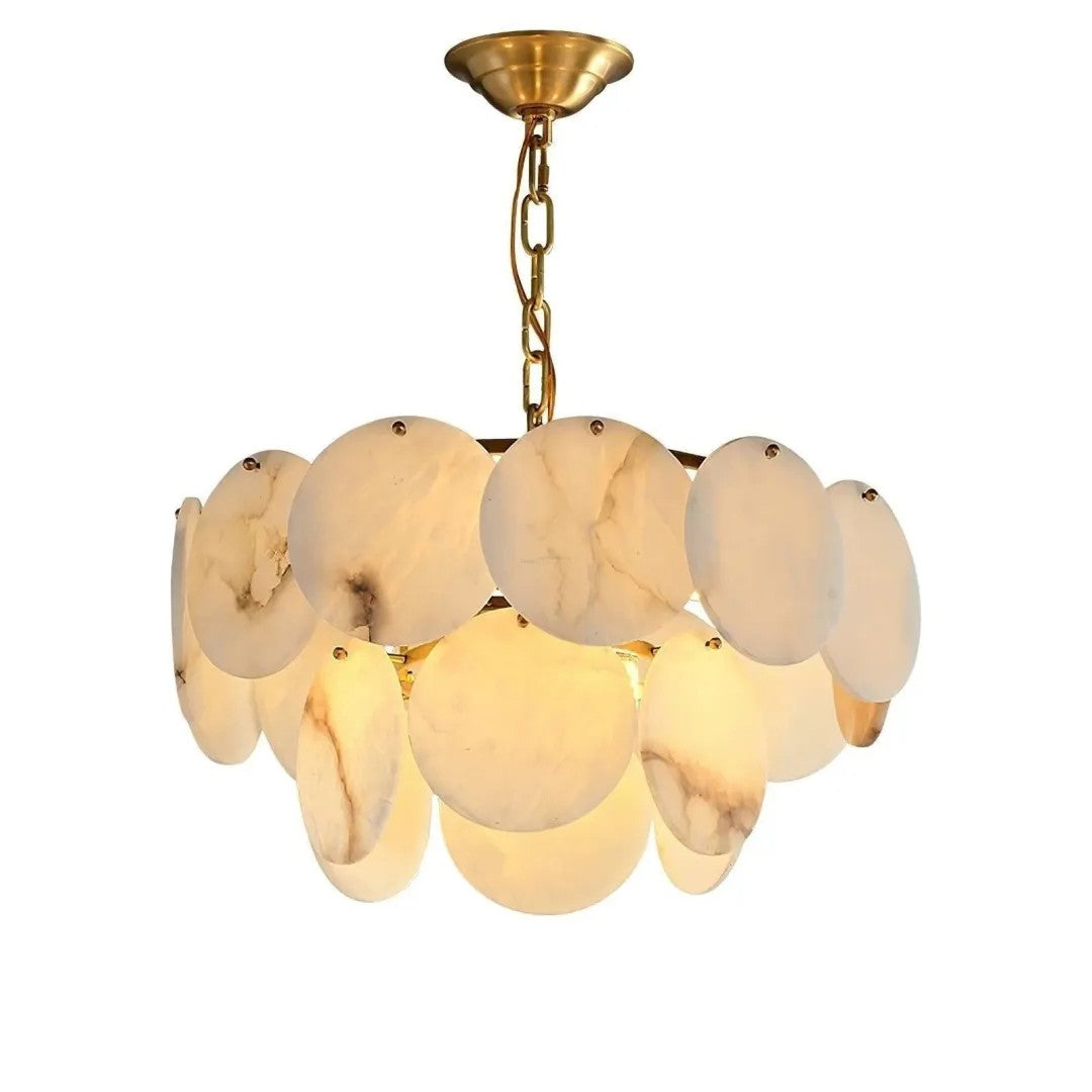 Alabaster Tusrsic Petal Cluster 2 Tier Chandelier