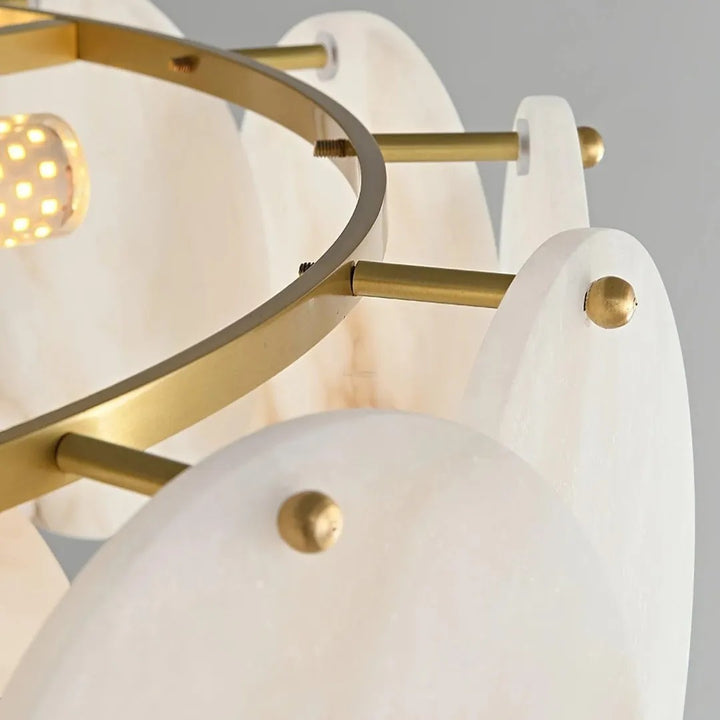 Alabaster Tusrsic Petal Cluster 3 Tier Chandelier