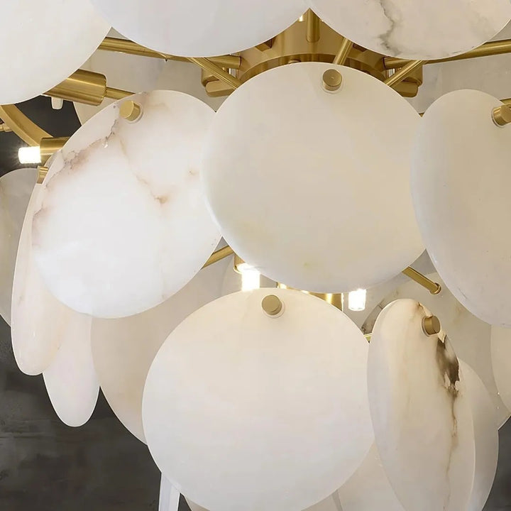 Alabaster Tusrsic Petal Cluster 6 Tier Chandelier