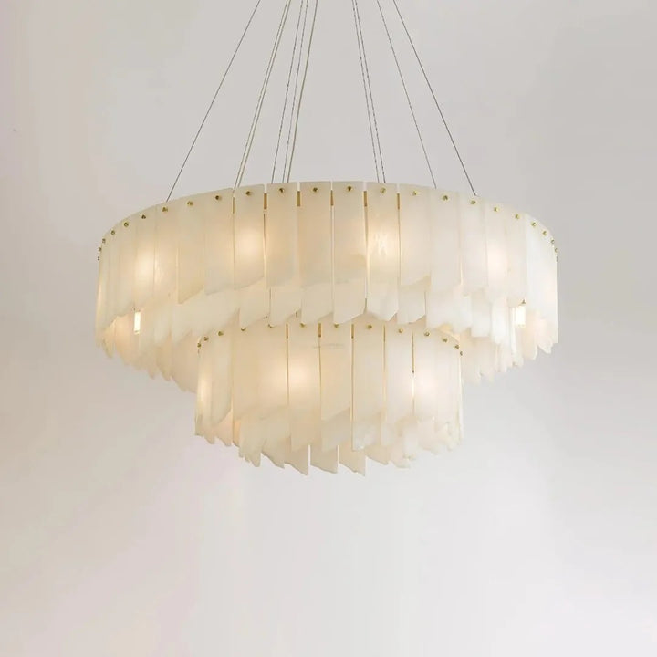 Alabaster Vaniun Round 2-Tier Chandelier