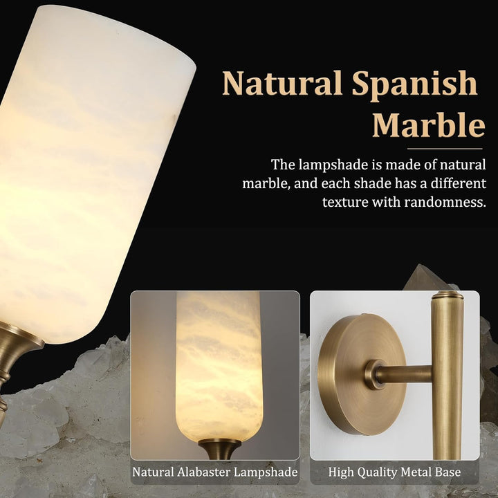 Alabaster 1 head Brass/Black Strip Wall Sconce for All Scene 21.6"