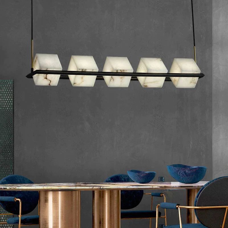 Alabaster Cubic Dining Table Chandelier