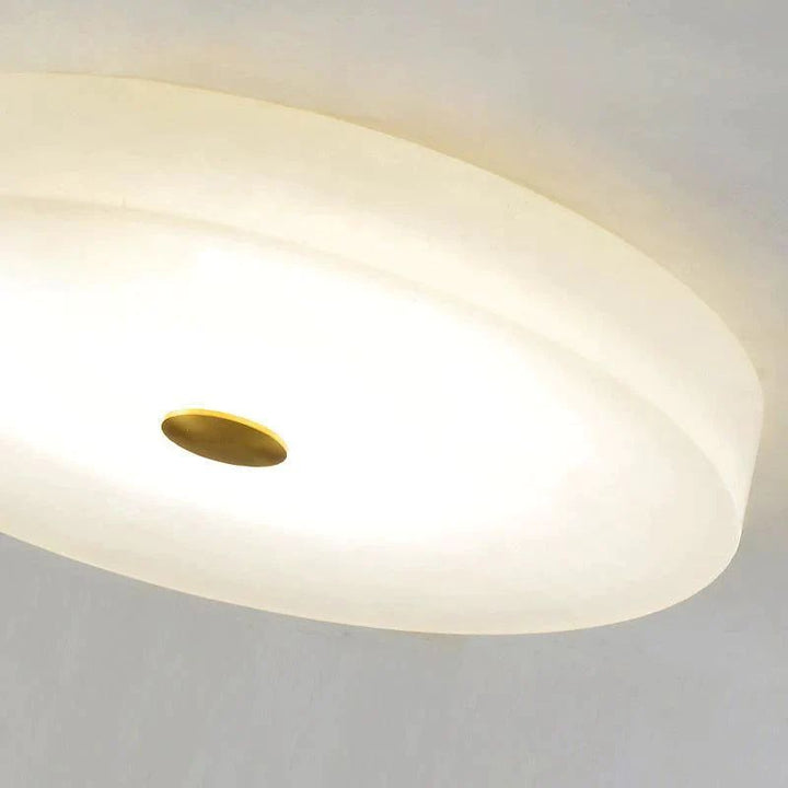 Alabaster Flush Mounted Round Led Chandelier