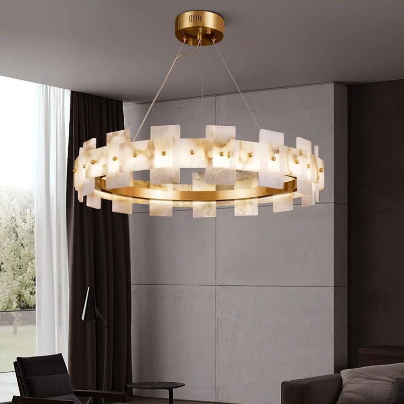 Alabaster Glo Modern Round Chandelier