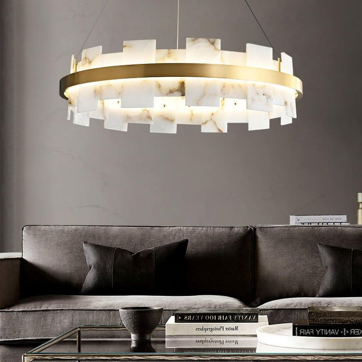 Alabaster Glo Modern Round Chandelier