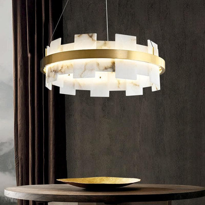 Alabaster Glo Modern Round Chandelier